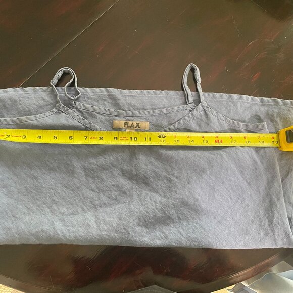 Women's Flax 100% Linen Strappy Top Size M Blue EUC - Picture 4 of 9
